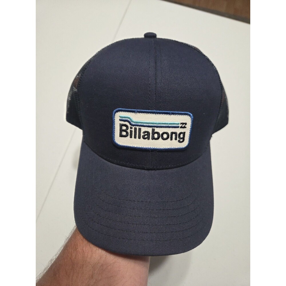 Billabong Trucker Hat Navy Blue Retro Patch Snapback Cap Classic Surf Lifestyle